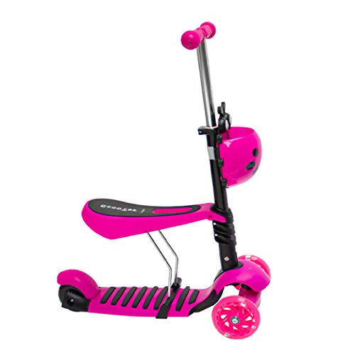 Calma Dragon Kinder Roller, 3-Rad-Roller, 3 in 1 Kinderroller mit LEDRädern, Verstellbarer Höhe und Marienkäfer Korb. Bester Kinderroller für Kinder von 1 bis 9 Jahren mit Geschenk Schutz von Calma Dragon