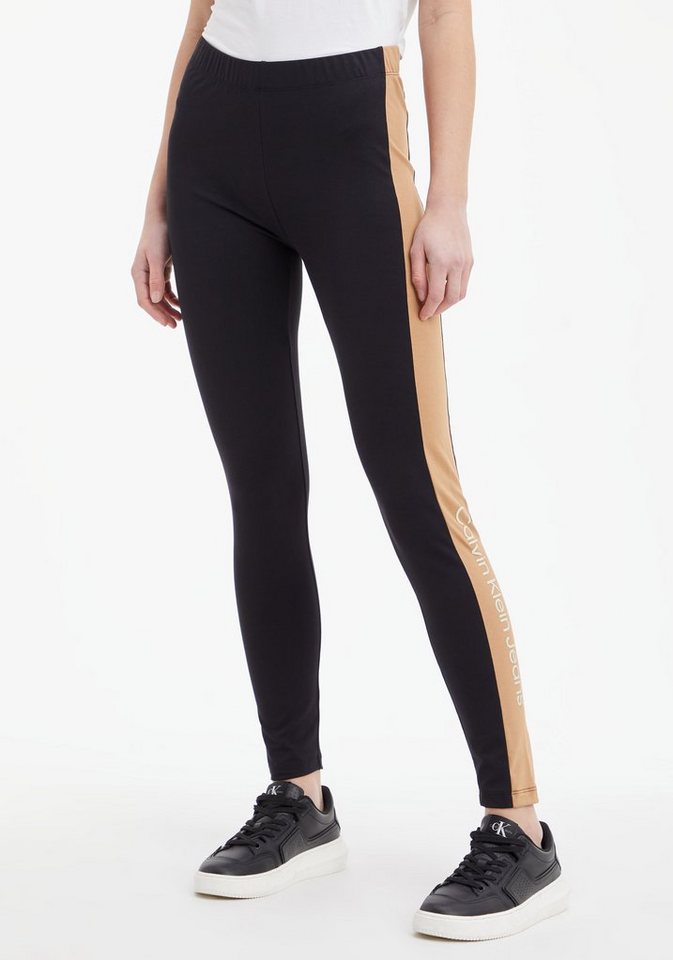 Calvin Klein Jeans Leggings COLOR BLOCKING LEGGINGS mit CK-Schriftzug in Kontrastfarbe von Calvin Klein Jeans