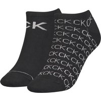 2er Pack Calvin Klein All-Over-Logo Sneakersocken Damen 001 - black von Calvin Klein