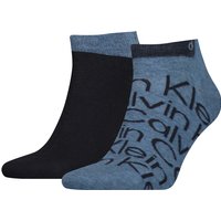 2er Pack Calvin Klein All-Over Print Sneakersocken Herren 005 - mid denim melange 43-46 von Calvin Klein