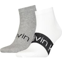 2er Pack Calvin Klein Logostreifen Sneakersocken Herren 001 - white 39-42 von Calvin Klein