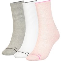 3er Pack Calvin Klein Athleisure Crew Socken Damen 003 - pink melange combo von Calvin Klein