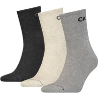 3er Pack Calvin Klein Socken Herren 004 - mid grey melange von Calvin Klein