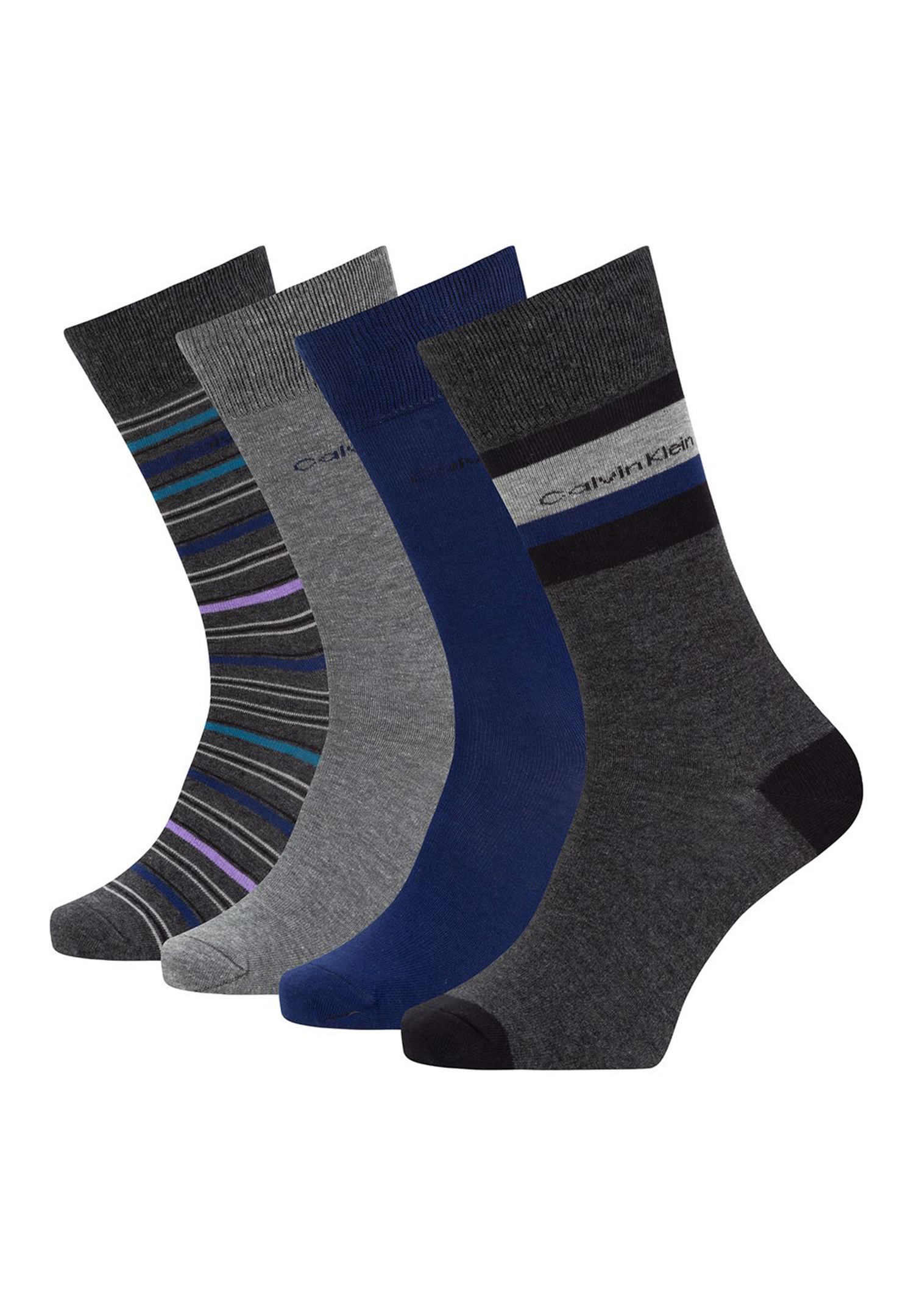 4 Paar Calvin Klein Combed Cotton Crew Socken Herren Geschenkbox Gr. 40-46 von Calvin Klein