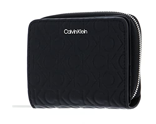 Calvin Klein CK Must Zip Around Wallet with Flap Embossed M CK Black von Calvin Klein