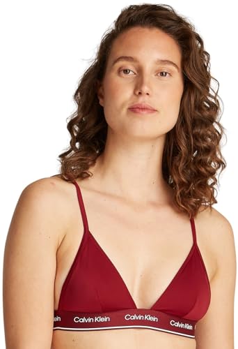 Calvin Klein Damen Bikini Oberteil Triangel Triangle-Rp Logobund, Rot (Plum Glaze), 3XL von Calvin Klein