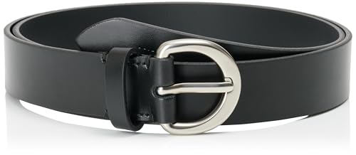 Calvin Klein Damen Gürtel Casual Pin Buckle 3,0 cm Ledergürtel, Beige (Black/Pewter), 65 cm von Calvin Klein