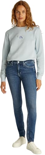 Calvin Klein Damen Jeans Hose Mid Rise Skinny Fit, Blau (Denim Medium), 34W/29L von Calvin Klein