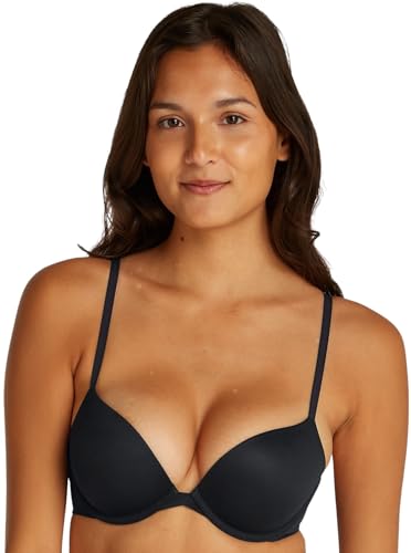 Calvin Klein Damen Plunge BH mit Push-Up, Schwarz (Black), 65D von Calvin Klein