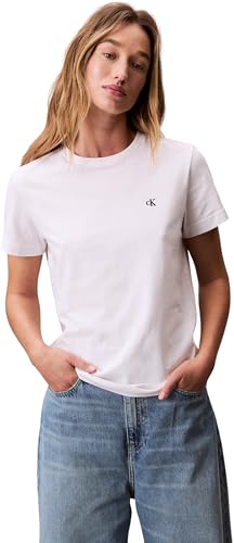 Calvin Klein Damen T-Shirt Kurzarm Archive Jersey Tee mit Rundhalsausschnitt, Weiß (Brilliant White), XS von Calvin Klein