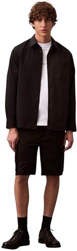 Calvin Klein Herren Cargo Shorts Cotton Pull On Knielang, Schwarz (Black), XXL von Calvin Klein