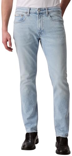 Calvin Klein Herren Jeans Hose Marbled Beacon Slim Fit, Blau (Marbled Beacon), 32W/42L von Calvin Klein