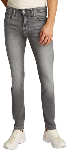 Calvin Klein Herren Jeans Hose Skinny Fit, Grau (Denim Grey), 32W/38L von Calvin Klein