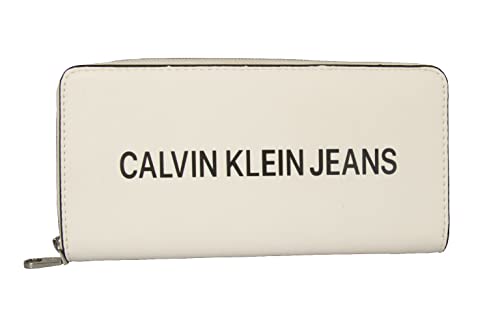 Calvin Klein Jeans Damenbrieftasche CK Artikel ZW0ZW01779 EO Zip Around cm 20 x 10,5 x 2,5 (ungefähr), YAF Bright White/Bianco, Einheitsgröße von Calvin Klein