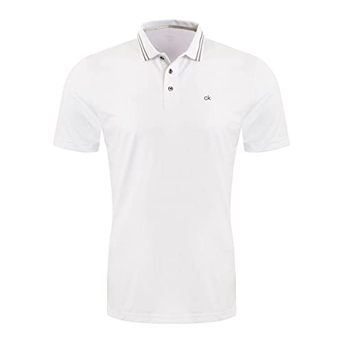 Calvin Klein Madison Herren-Poloshirt, Herren, Golf-T-Shirt, Madison Polo Shirt, Wei, Large von Calvin Klein