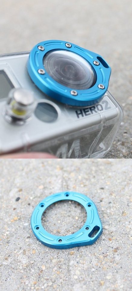 CamOn CamOn GoPro Hero2 Aluminium Ring mit Gehäusehalterung (blau) Action Cam-Halterung von CamOn