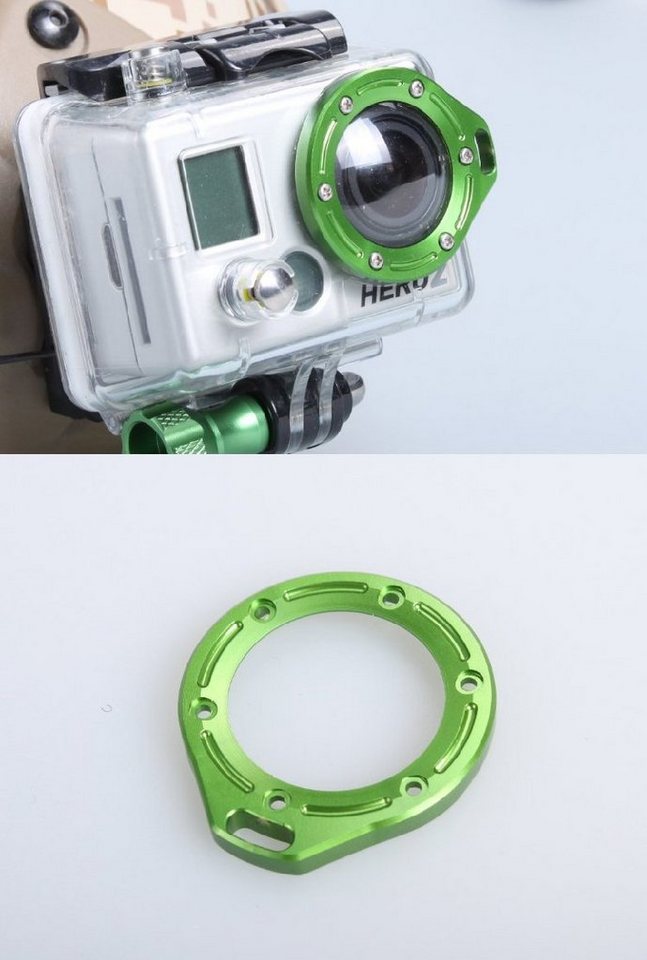 CamOn CamOn GoPro Hero2 Aluminium Ring mit Gehäusehalterung (grün) Action Cam-Halterung von CamOn