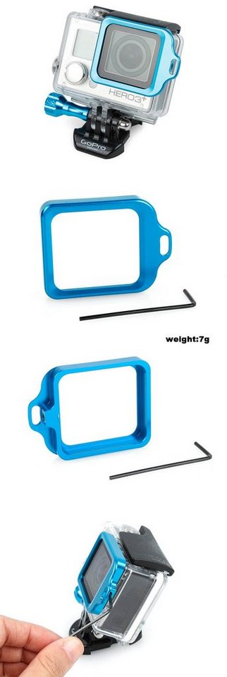 CamOn CamOn GoPro Hero3+ Aluminium Ring mit Gehäusehalterung (blau) Action Cam-Halterung von CamOn