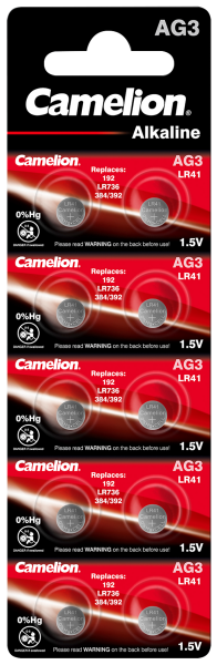 AG3 LR41 Batterien - 10er Set - Knopfzelle - 1,5V - Camelion von Camelion