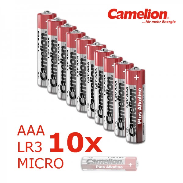 10 x Batterie Micro AAA LR3 1,5V PLUS Alkaline - Leistung auf Dauer... von Camelion