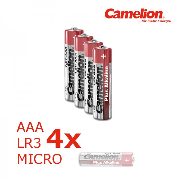 4 x Batterie Micro AAA LR3 1,5V PLUS Alkaline - Leistung auf Dauer ... von Camelion