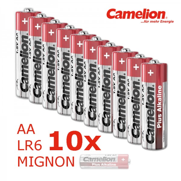 10 x Batterie Mignon AA LR6 1,5V PLUS Alkaline - Leistung auf Dauer... von Camelion