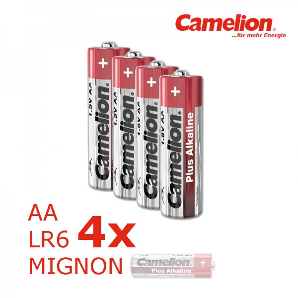 4 x Batterie Mignon AA LR6 1,5V PLUS Alkaline - Leistung auf Dauer ... von Camelion