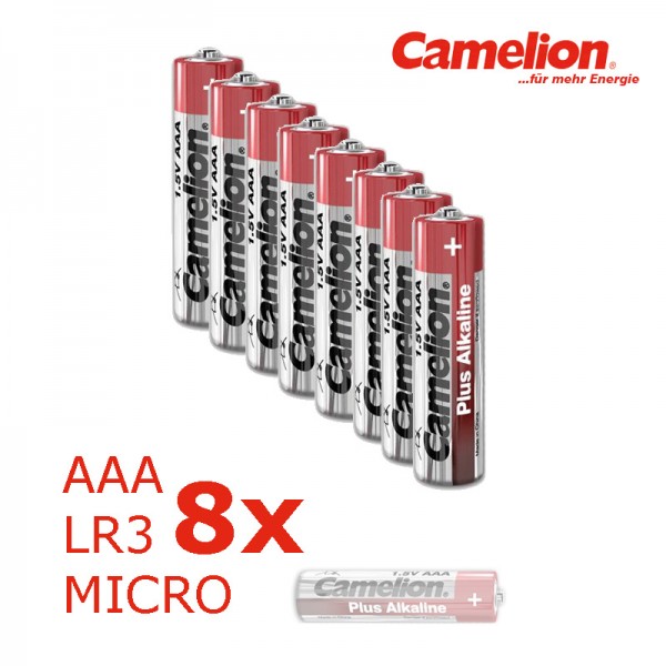 8 x Batterie Mignon AAA LR3 1,5V PLUS Alkaline - Leistung auf Dauer... von Camelion