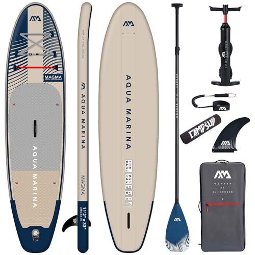 Aqua Marina Aufblasbar Sup Board Stand up Paddle AQUAMARINA Magma 2023 Komplette Packung 340x84x15cm cm mit Campsup Paddle Floater von CampSup
