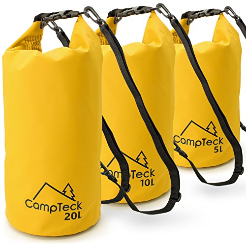 CampTeck Outdoor Dry Bag Tasche Wasserdicht Packsäcke Trockensack für Camping, Kajak, Rafting, Bootfahren, Schwimmen, Snowboarden, Angeln & Andere Wassersport - 20 Liter von CampTeck