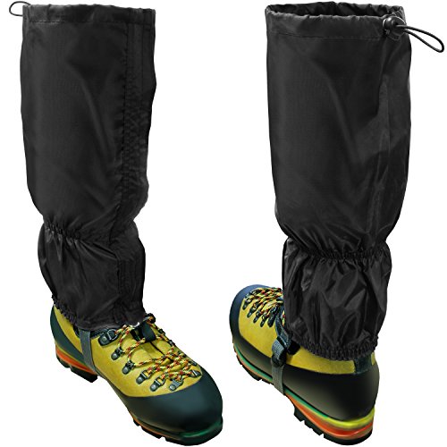 CampTeck U6843 Wasserfeste Gamaschen Polyester (Einheitsgröße) Wandern, Laufen, Orientierungslauf, Bergsteigen, Klettern, Jagen, Schnee oder feuchte Outdoor Abenteuer - 1 Paar in Schwarz von CampTeck