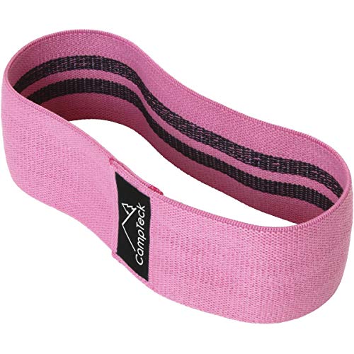 CampTeck U6917 - Polyester & Latex Booty Builder Elastisches Hip Band Rutschfestes Bein Band - Hüft-/Oberschenkelmuskulatur aktivieren. Fitnessstudio, Yoga und Pilates - Rosa - M (76cm x 8cm) von CampTeck