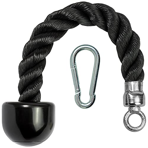 CampTeck U7223 Single Trizepsseil, Einhand Trizepsseil Kabelbefestigung mit Karabiner - Schwarz von CampTeck