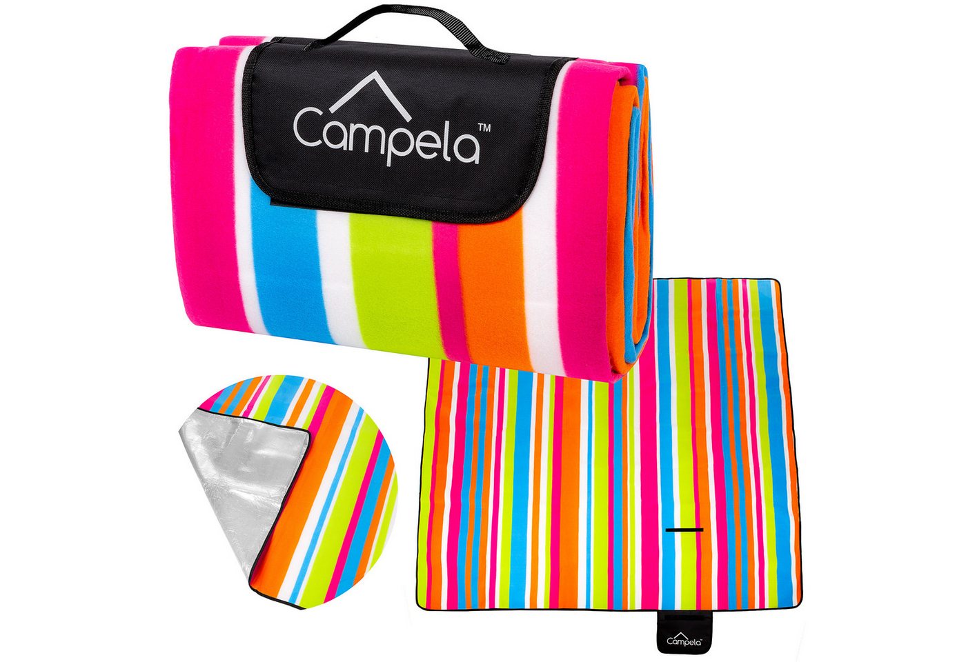 Picknickdecke Picknickdecke Strandmatte mit Isolierung 200x200 cm, Campela von Campela