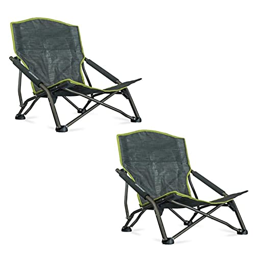 Strandstuhl im 2er-Set, bequemer + extra Stabiler Campingstuhl, extra hohe Bequeme Rückenlehne + extra breite Standfüße, optimal für Picknick, Camping, Festival, Konzerte, Stuhl mit minimalen Gewicht von CamperWave