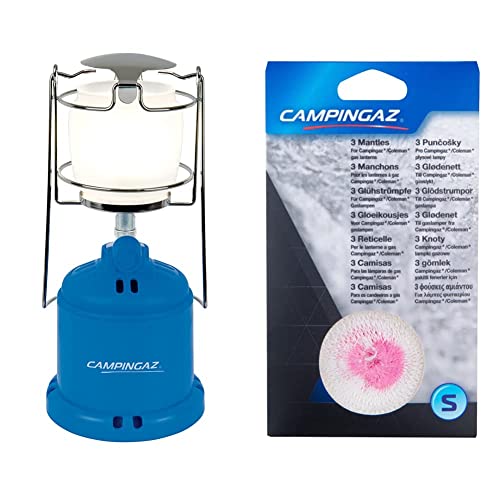 Campingaz 2000010189 Gaslampe Camping 206, blau, Gr. L & Glühstrumpf Größe, Weiß, 9 x 11 x 1 cm von Campingaz