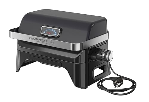Campingaz Grill Attitude2go, Gasgrill & Elektrogrill, Tischgrill, tragbarer Balkon-, Camping-Grill, mit Deckel, Thermometer und Gusseisen-Grillrost, Betrieb mit Gas oder Elektro von Campingaz