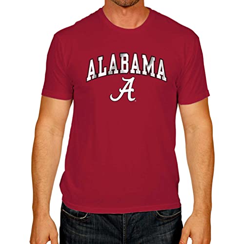 CAMPUS Farben Alabama Crimson Tide Erwachsene Arch & Logo Soft Style Gameday T-Shirt – Crimson,, Herren, purpurrot, Large von Campus Colors