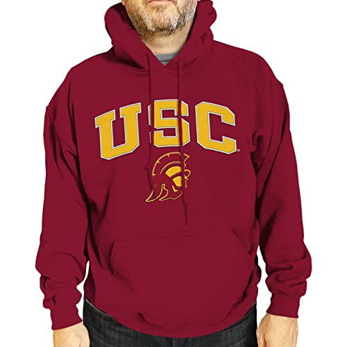 Campus Colors Gameday Kapuzen-Sweatshirt für Erwachsene, mit Bogen und Logo, weich, USC Trojans – Rot, Größe XL von Campus Colors