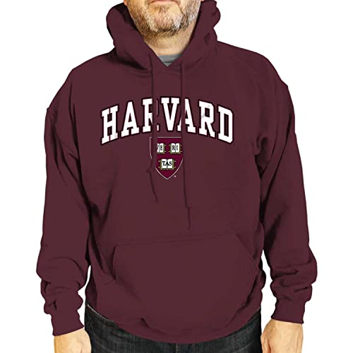 Campus Colors Arch & Logo Gameday Kapuzen-Sweatshirt für Erwachsene, Harvard Crimson - Kastanienbraun, Größe M von Campus Colors