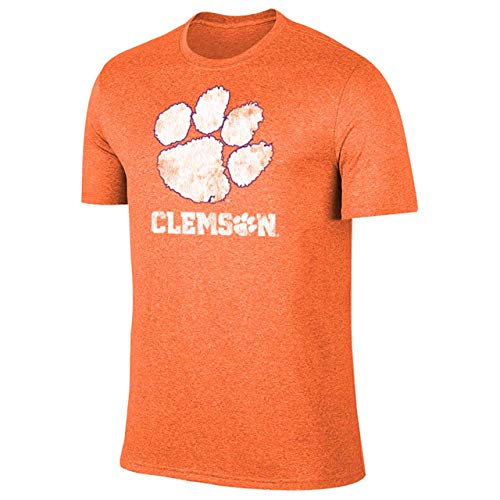 Campus Colors NCAA Erwachsenen-T-Shirt mit meliertem Logo, Herren, Clemson Tigers - Orange, Large von Campus Colors