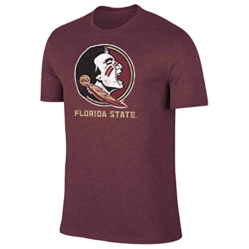 Campus Colors NCAA Erwachsenen-T-Shirt mit meliertem Logo, Herren, Florida State Seminoles, Kastanienbraun, Large von Campus Colors