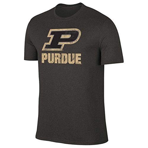 Campus Colors NCAA Erwachsenen-T-Shirt mit meliertem Logo, Herren, Purdue Boilermakers - Black, X-Large von Campus Colors