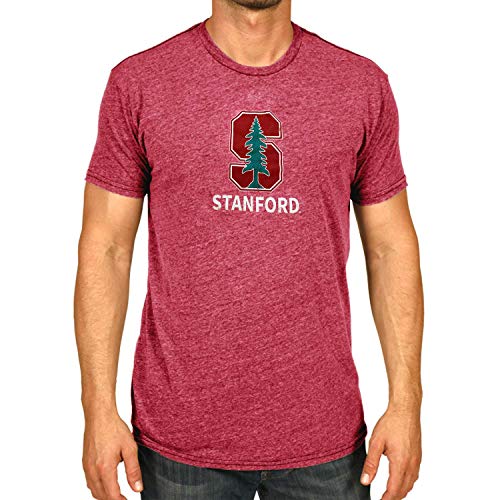 Campus Colors NCAA Erwachsenen-T-Shirt mit meliertem Logo, Herren, Stanford Kardinal - Kardinal, X-Large von Campus Colors