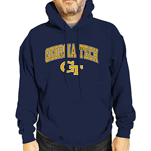 Campus Farben Georgia Tech Yellowjackets Erwachsene Arch & Logo Gameday Sweatshirt mit Kapuze – Marineblau, Herren, blau, Small von Campus Colors