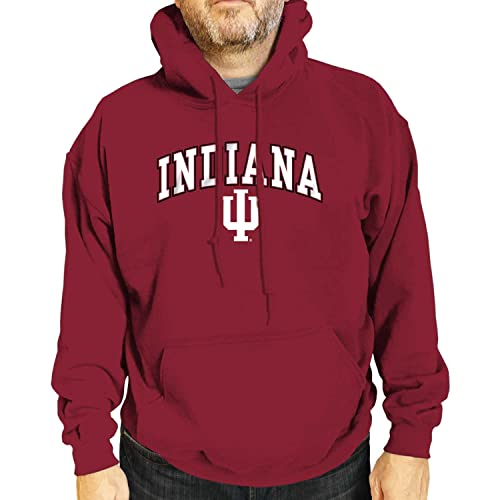 Campus Farben Indiana Freiwurf (Film) Erwachsene Arch und Logo Sweatshirt mit Kapuze – Crimson, Herren, rot, Large von Campus Colors