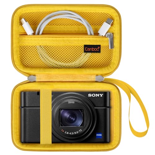 Canboc Tragetasche für Sony RX100 VII / RX100 VI / RX100 V / RX100 IV / RX100 III Kompakt-Digitalkamera, Point and Shoot Vlogging-Kameratasche, Netztasche mit Reißverschluss, passend für USB-Kabel, von Canboc