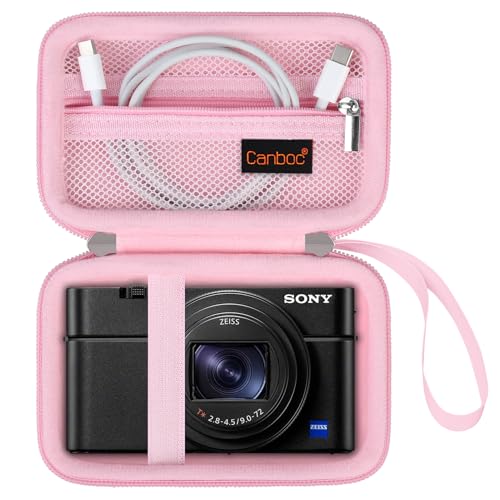 Canboc Tragetasche für Sony RX100 VII / RX100 VI / RX100 V / RX100 IV / RX100 III Kompakt-Digitalkamera, Point and Shoot Vlogging-Kameratasche, Netztasche mit Reißverschluss, passend für USB-Kabel, von Canboc