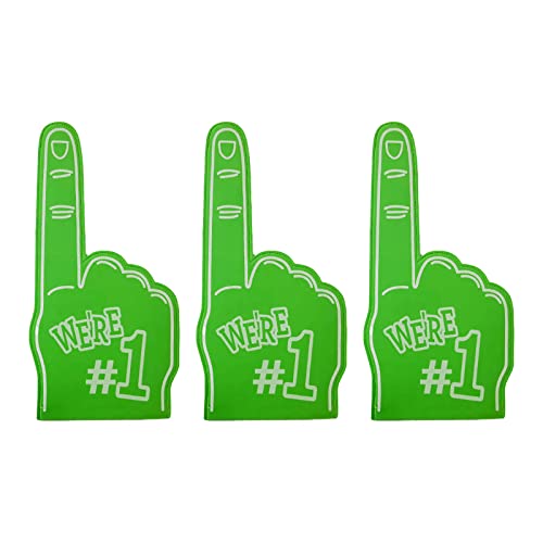 Cansybil 3 Stück 45,7 cm große Schaumstoff-Finger, Cheerleader-Schaumstoff-Hände – entworfen für alle Arten von Sportveranstaltungen, Spielen, Schulen und Stadien (9, grün) von Cansybil