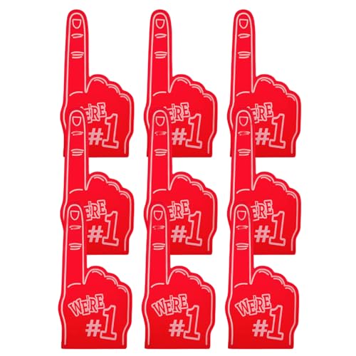 Cansybil 3 Stück 45,7 cm große Schaumstoff-Finger, Cheerleader-Schaumstoff-Hände – entworfen für alle Arten von Sportveranstaltungen, Spielen, Schulen und Stadien (9, rot) von Cansybil